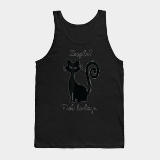 Black Cute Cat Funny Saying No People Oday Nope Halloween Tank Top